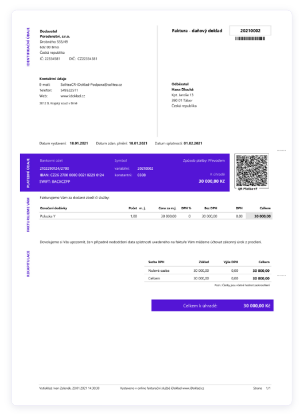Faktura - daňový doklad