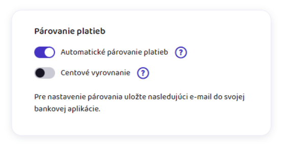Párovánie platieb