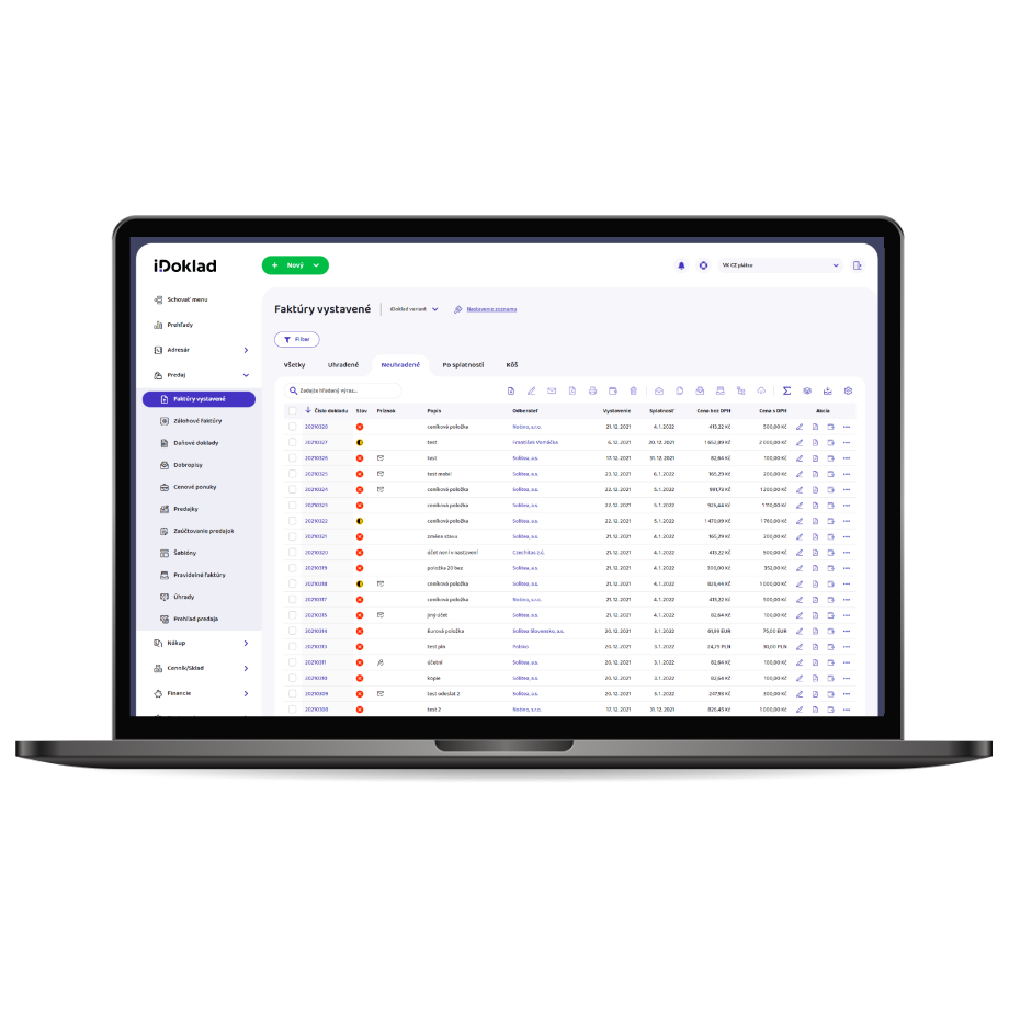 Faktúry vystavené